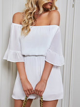 Load image into Gallery viewer, Off-Shoulder Flounce Sleeve Romper
