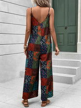 Load image into Gallery viewer, Printed Scoop Neck Spaghetti Strap Jumpsuit
