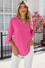 Load image into Gallery viewer, V-Neck Three-Quarter Sleeve Top
