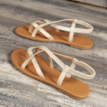 Load image into Gallery viewer, PU Leather Crisscross Flat Sandals
