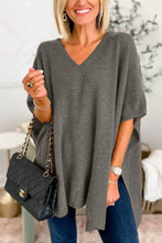 Load image into Gallery viewer, Slit V-Neck Half Sleeve Knit Top
