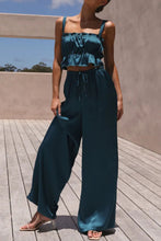 Load image into Gallery viewer, Ruffled Sleeveless Top and Wide Leg Pants Set
