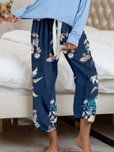 Load image into Gallery viewer, Round Neck Top and Printed Pants Lounge Set
