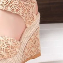 Load image into Gallery viewer, Lace Detail Open Toe High Heel Sandals
