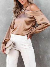 Load image into Gallery viewer, One Shoulder Long Sleeve Blouse
