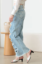 Load image into Gallery viewer, Litz La Distressed Frayed Hem Flare Jeans
