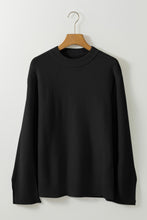 Load image into Gallery viewer, Slit Cuff Round Neck Long Sleeve Sweater
