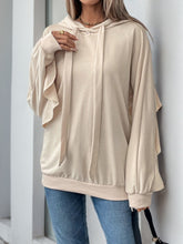 Load image into Gallery viewer, Perfee Drawstring Ruffled Long Sleeve Hoodie
