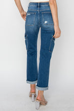 Load image into Gallery viewer, RISEN Full Size High Rise Cargo Ankle Roll Up Straight Jeans
