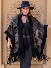 Load image into Gallery viewer, Plus Size Printed Fringe Open Front Outerwear
