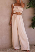 Load image into Gallery viewer, Ruffled Sleeveless Top and Wide Leg Pants Set
