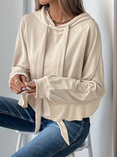 Load image into Gallery viewer, Perfee Drawstring Ruffled Long Sleeve Hoodie
