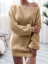 Load image into Gallery viewer, Rib-Knit Mini Sweater Dress
