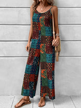 Load image into Gallery viewer, Printed Scoop Neck Spaghetti Strap Jumpsuit
