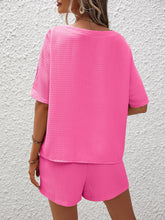 Load image into Gallery viewer, Waffle-Knit Top and Shorts Set
