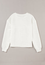 Load image into Gallery viewer, Texture Round Neck Long Sleeve Sweatshirt
