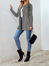 Load image into Gallery viewer, Houndstooth Open Front Long Sleeve Jacket
