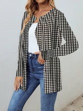 Load image into Gallery viewer, Houndstooth Open Front Long Sleeve Jacket
