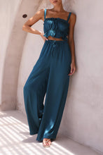 Load image into Gallery viewer, Ruffled Sleeveless Top and Wide Leg Pants Set
