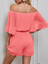 Load image into Gallery viewer, Off-Shoulder Flounce Sleeve Romper
