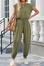 Load image into Gallery viewer, Round Neck Cap Sleeve Jumpsuit
