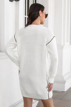 Load image into Gallery viewer, Contrast V-Neck Sweater Dress
