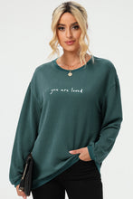 Load image into Gallery viewer, YOU ARE LOVED Graphic Dropped Shoulder Sweatshirt
