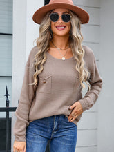 Load image into Gallery viewer, Decor Button Drop Shoulder Knit Top
