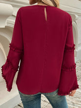 Load image into Gallery viewer, Devine Frill Round Neck Long Sleeve Top
