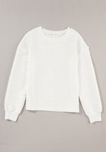 Load image into Gallery viewer, Texture Round Neck Long Sleeve Sweatshirt
