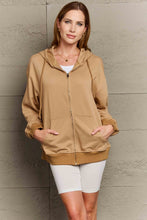 Load image into Gallery viewer, Full Size Zip Up Long Sleeve Hooded Jacket
