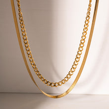 Load image into Gallery viewer, 18K Gold-Plated Double Layered Necklace
