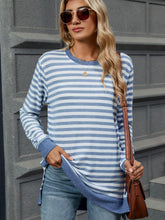 Load image into Gallery viewer, Striped Round Neck Long Sleeve T-Shirt
