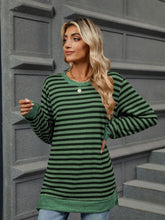 Load image into Gallery viewer, Striped Round Neck Long Sleeve T-Shirt
