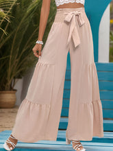 Load image into Gallery viewer, Perfee Smocked Tied High Waist Pants
