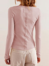 Load image into Gallery viewer, Ribbed Round Neck Long Sleeve Top
