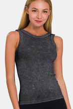 Load image into Gallery viewer, Zenana 2 Way Neckline Washed Ribbed Cropped Tank
