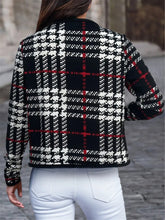 Load image into Gallery viewer, Plaid Open Front Long Sleeve Jacket
