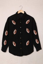 Load image into Gallery viewer, Sequin Football Button Up Long Sleeve Jacket
