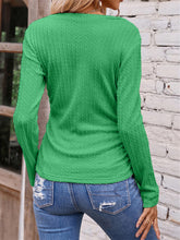 Load image into Gallery viewer, Full Size Ruched V-Neck Long Sleeve T-Shirt
