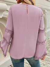 Load image into Gallery viewer, Devine Frill Round Neck Long Sleeve Top
