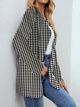 Load image into Gallery viewer, Houndstooth Open Front Long Sleeve Jacket
