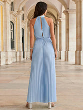 Load image into Gallery viewer, Cutout Tied Pleated Sleeveless Jumpsuit
