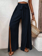 Load image into Gallery viewer, Honey Tied Slit Wide Leg Pants
