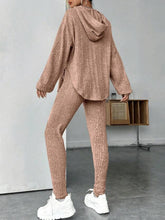 Load image into Gallery viewer, Round Neck Dropped Shoulder Hoodie and Pants Set
