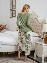 Load image into Gallery viewer, Round Neck Top and Printed Pants Lounge Set
