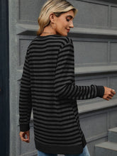 Load image into Gallery viewer, Striped Round Neck Long Sleeve T-Shirt
