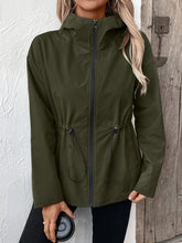 Load image into Gallery viewer, Ivy Lane Drawstring Zip Up Hooded Jacket
