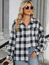 Load image into Gallery viewer, Plaid Collared Neck Long Sleeve Shirt
