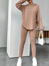 Load image into Gallery viewer, Round Neck Dropped Shoulder Hoodie and Pants Set
